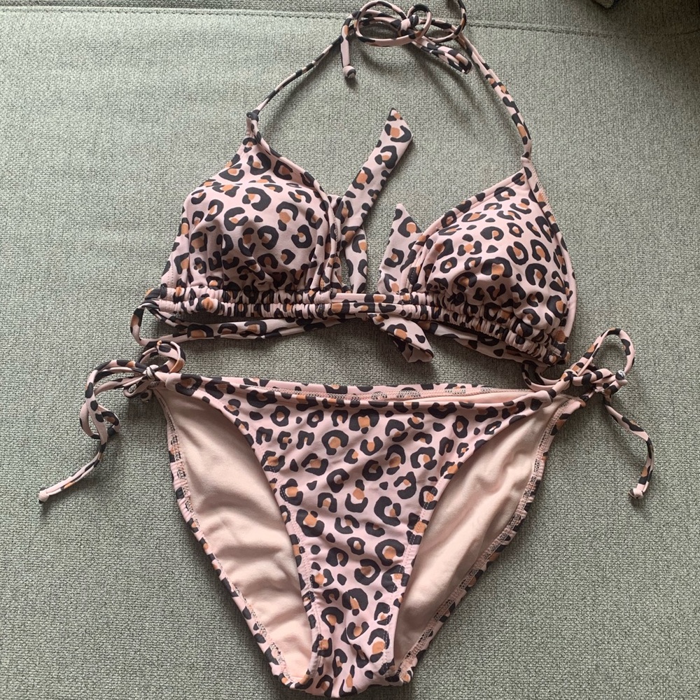 Pink Cheetah Bikini Set
